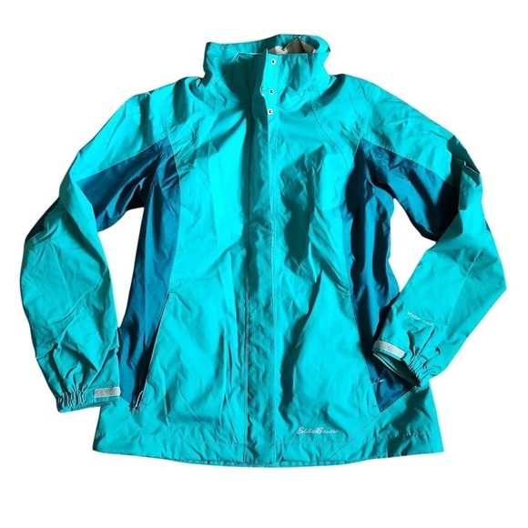 Eddie Bauer Jackets & Blazers - Eddie Bauer WeatherEdge Rain Jacket Womens Small Teal Turquoise Waterproof 285